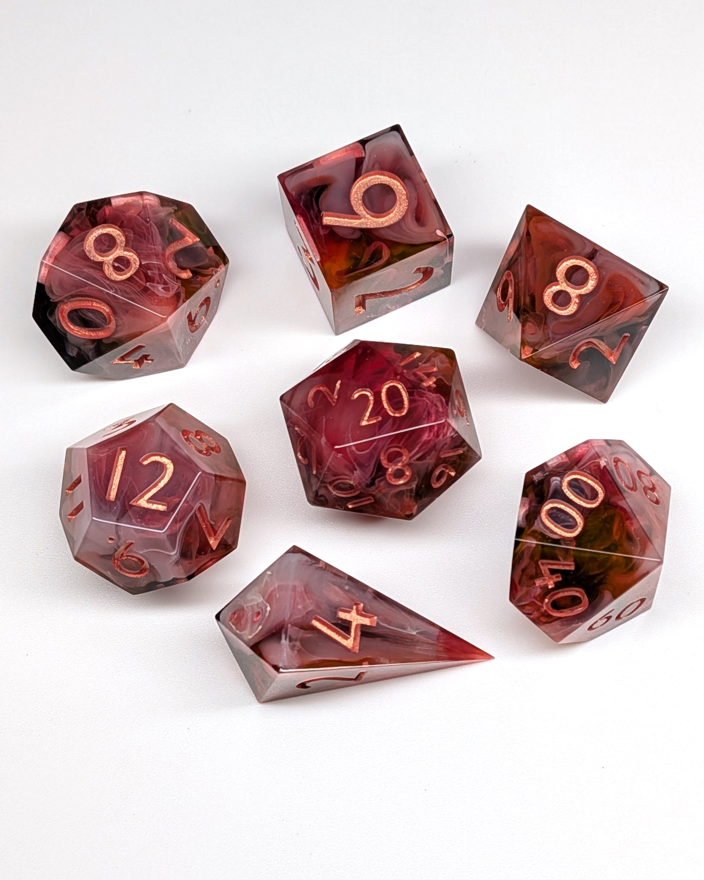 Crimson Nebula Dice - Large 7-piece set