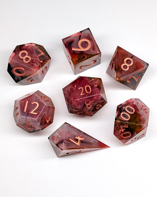 Crimson Nebula Dice - Large 7-piece set